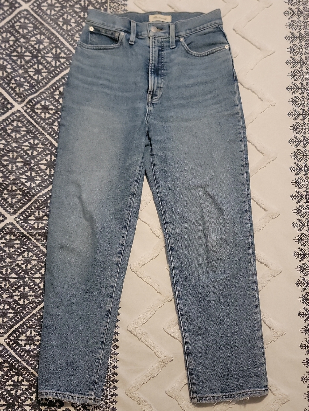 Madewell Perfect Vintage Straight-Leg Jeans in Medium Blue Wash